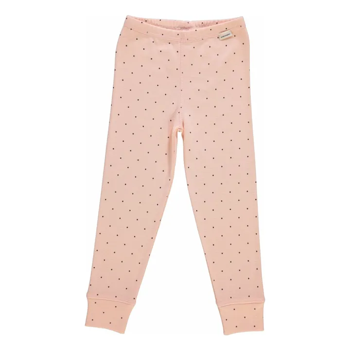 Legging Basilic Pois Coton Bio | Rose- Image produit n°0