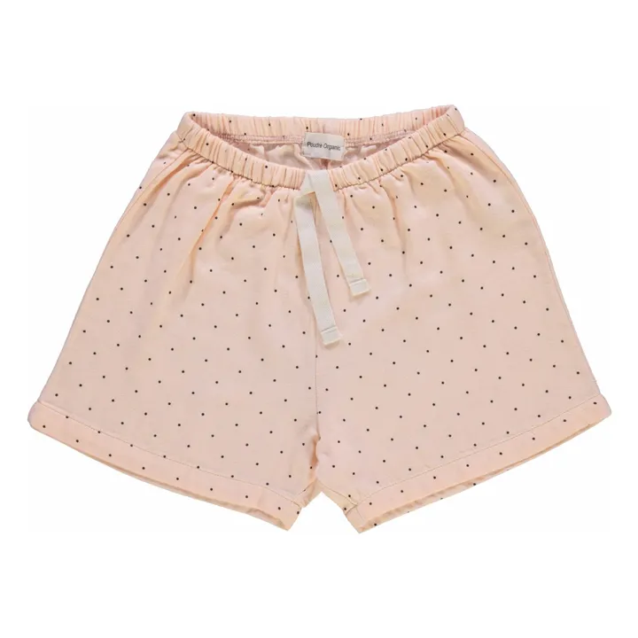Short Hortensia Pois Double Gaze de Coton Bio | Rose- Image produit n°0