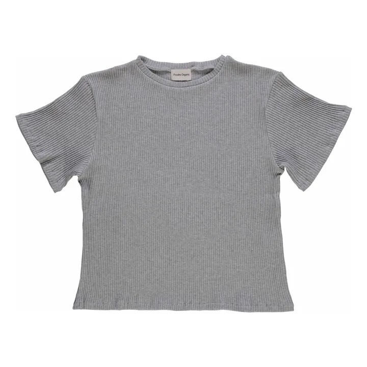 T-shirt Orgeat Côtelé Coton Bio | Gris chiné- Image produit n°0