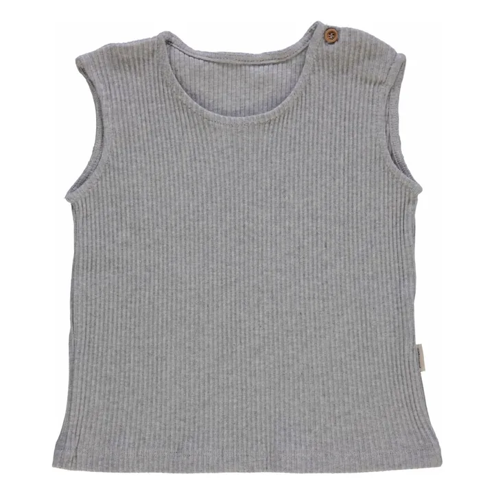 Débardeur Ceylan Côtelé Coton Bio | Gris chiné- Image produit n°0