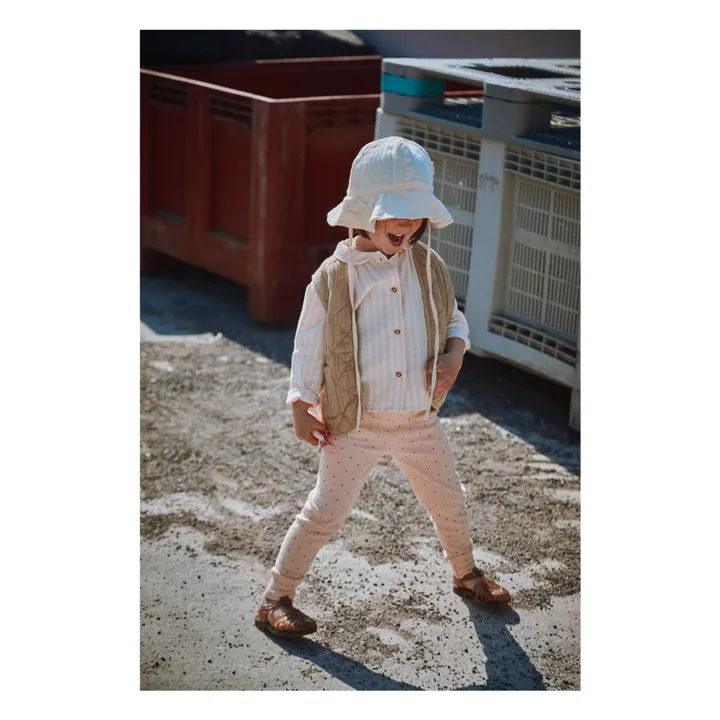 Legging Basilic Pois Coton Bio | Rose- Image produit n°3