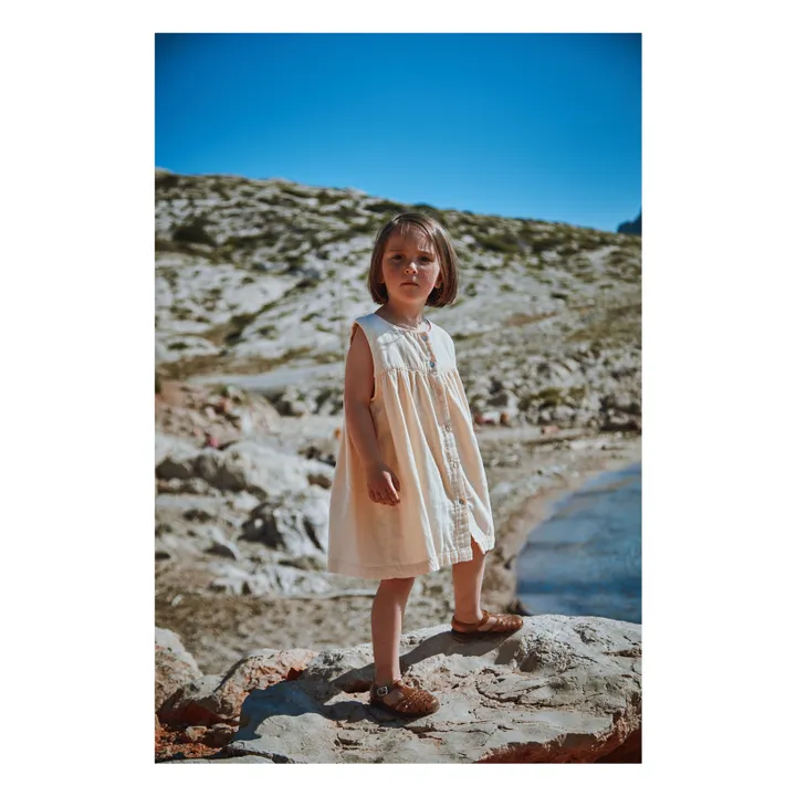 Robe Agave Double Gaze de Coton Bio | Beige- Image produit n°1