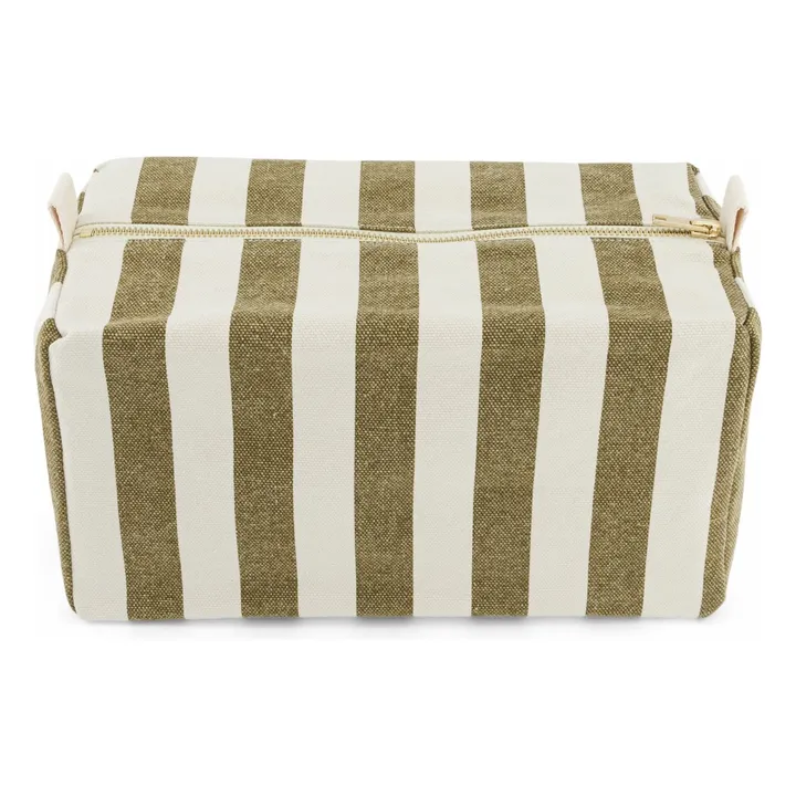 Trousse de toilette Vic rayée | Olive- Image produit n°0