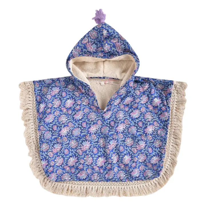 Mael bath poncho in organic cotton | Dark Blue- Product image n°0