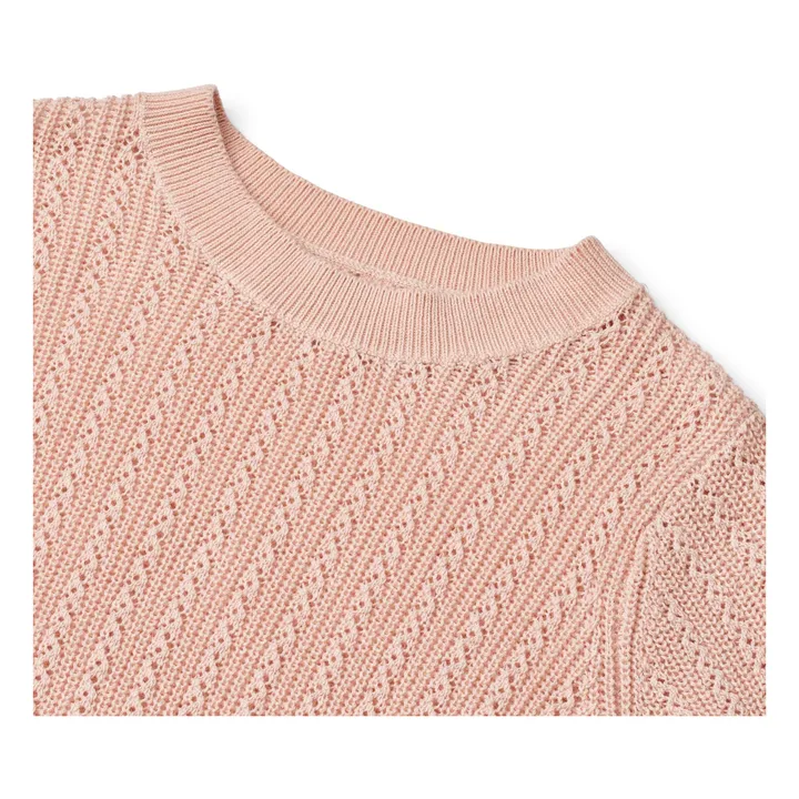 Maglione a maniche corte in maglia di cotone biologico Alva | Rose poudré- Immagine del prodotto n°1