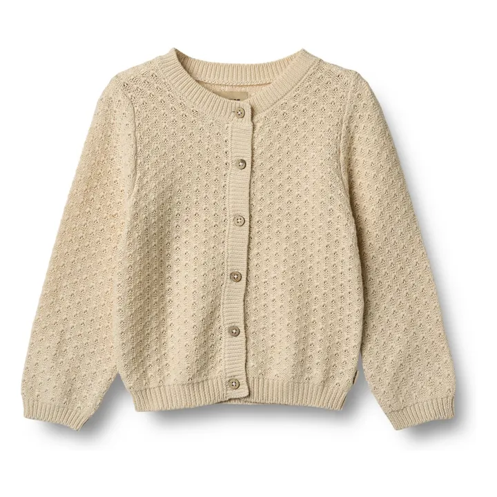 Cardigan Magnella Maille Coton Bio | Beige- Image produit n°0