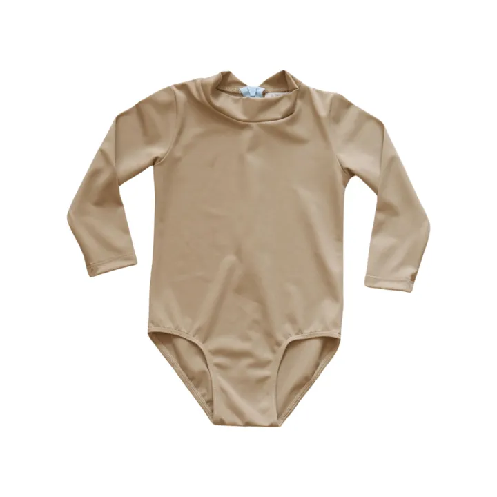 Maillot 1 Pièce Manches Longues | Sable- Image produit n°0