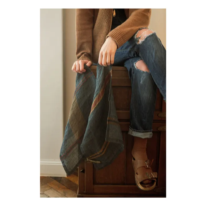 Serviette de table Hamlet Check | Gris anthracite- Image produit n°2