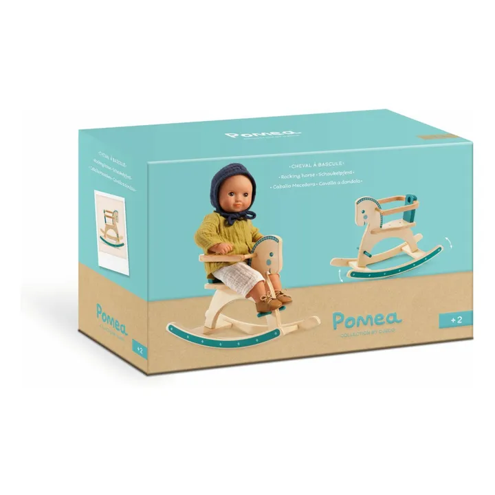 POMEA - Cheval à bascule pour poupée | Bleu- Image produit n°5