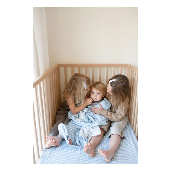 Lange d'emmaillotage Cottage en coton bio | Bleu- Image produit n°3
