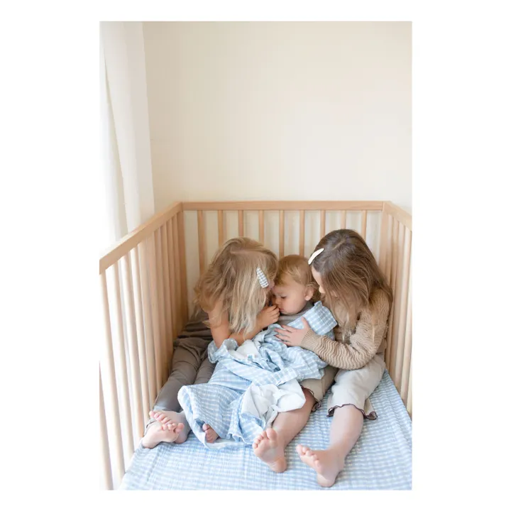 Lange d'emmaillotage Cottage en coton bio | Bleu- Image produit n°2