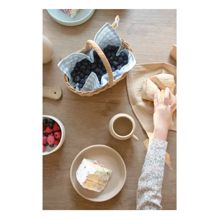 Serviettes Cottage en coton bio - Set de 3 | Bleu- Image produit n°5