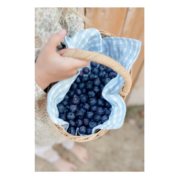 Serviettes Cottage en coton bio - Set de 3 | Bleu- Image produit n°0