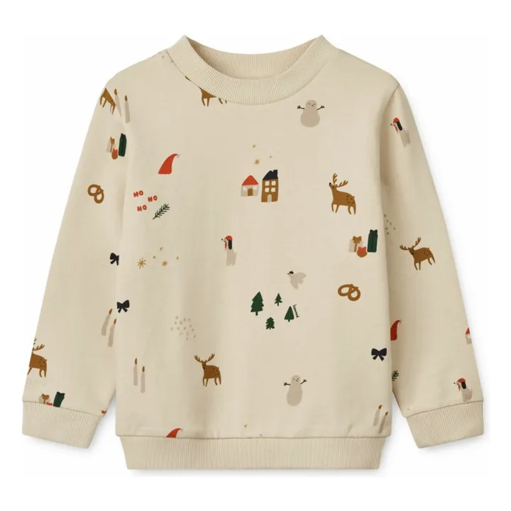 Sweat Thora Noël Coton Bio | Ecru- Image produit n°0