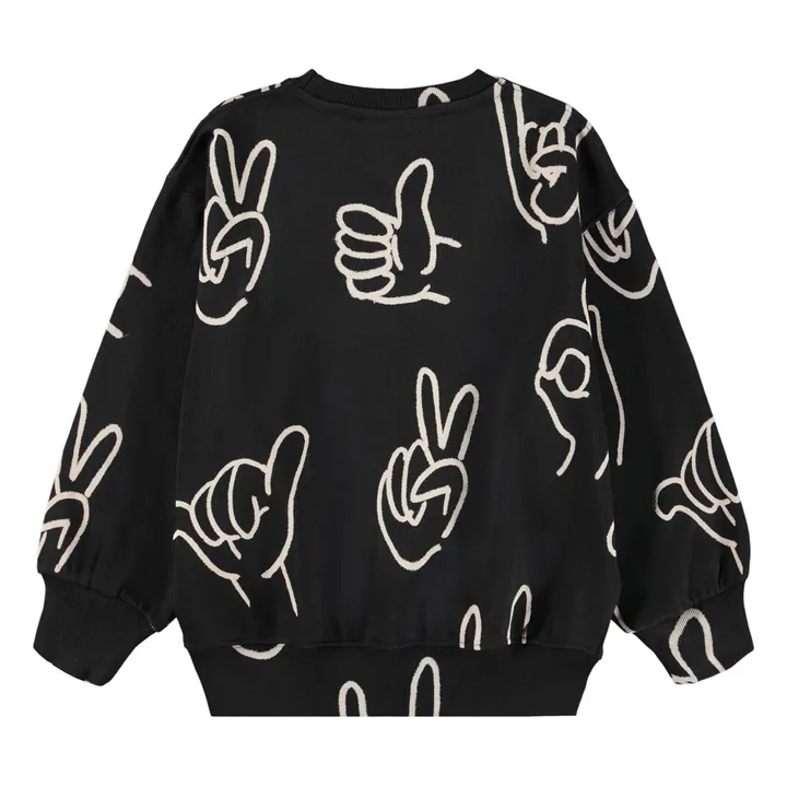 Sweat Monti Hands Coton Bio | Noir- Image produit n°3