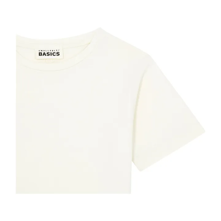 T shirt Fille Manche Courte Coton Bio | Ecru- Image produit n°1