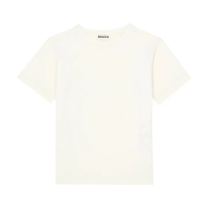 T shirt Fille Manche Courte Coton Bio | Ecru- Image produit n°0