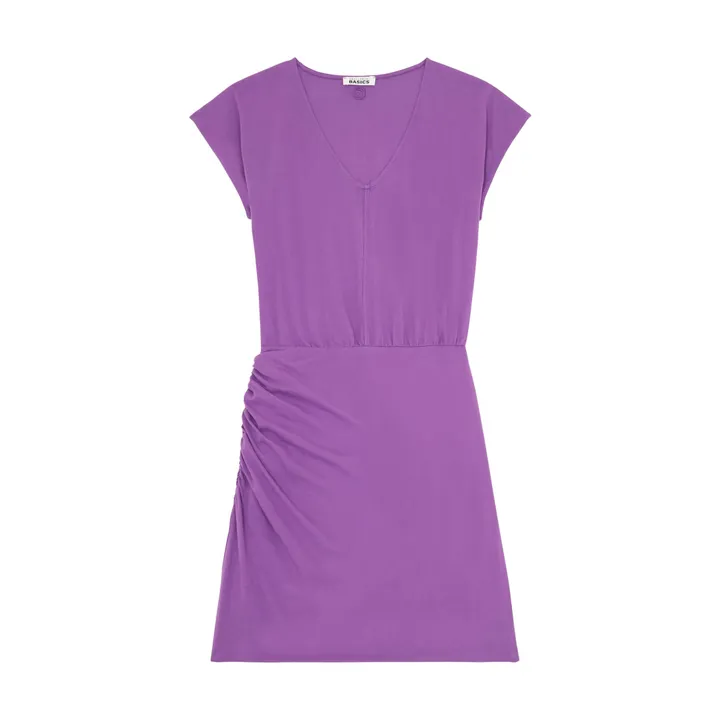 Robe Drapée Coton Bio | Violet- Image produit n°0