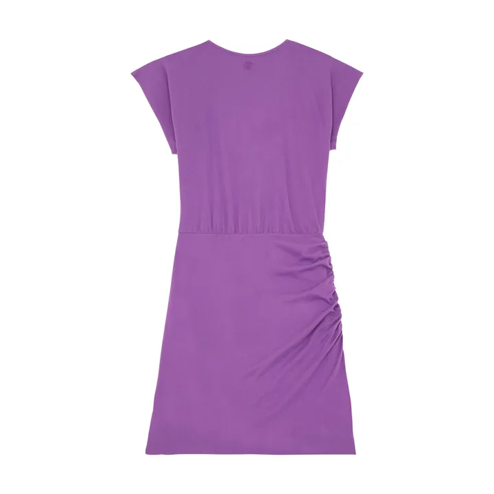 Robe Drapée Coton Bio | Violet- Image produit n°2
