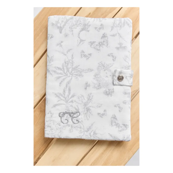 Protège carnet de santé Toile de Jouy | Gris- Image produit n°1