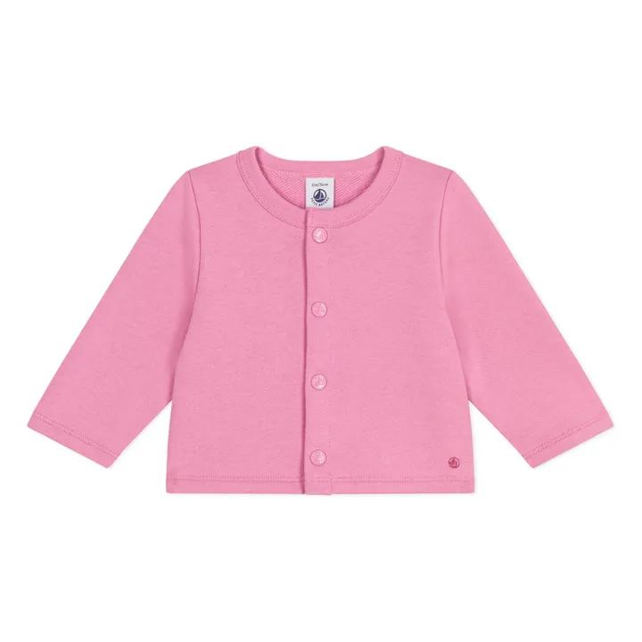 Organic cotton cardigan | Candy pink- Product image n°0