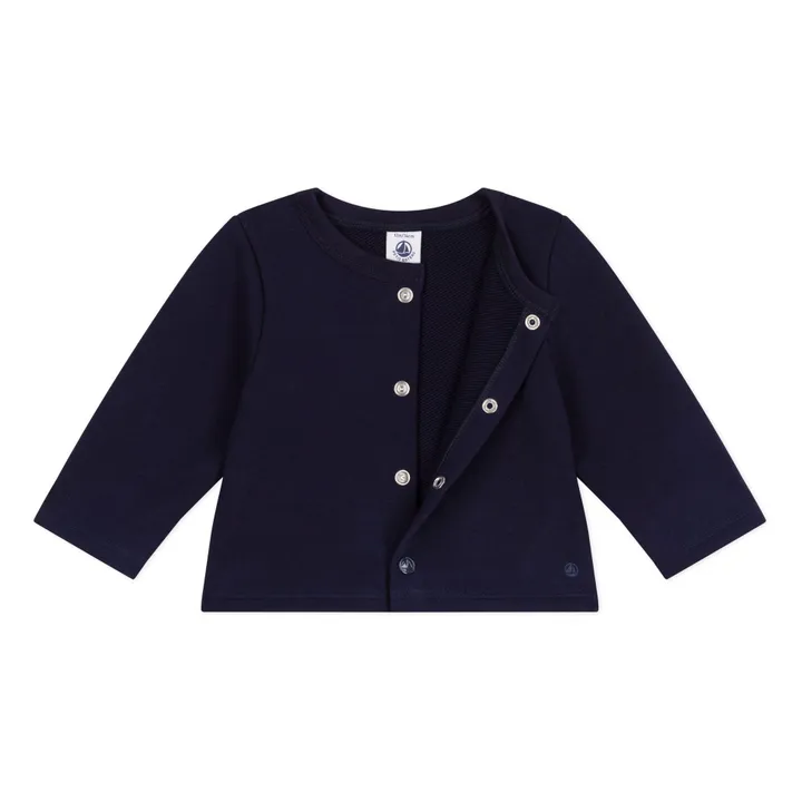 Organic cotton cardigan | Midnight blue- Product image n°1
