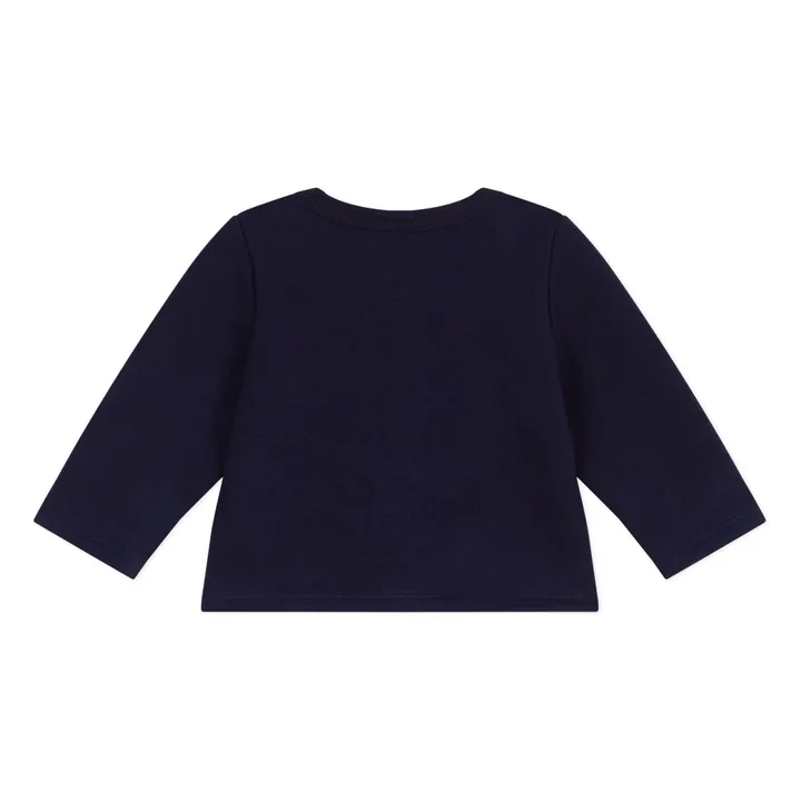 Organic cotton cardigan | Midnight blue- Product image n°2