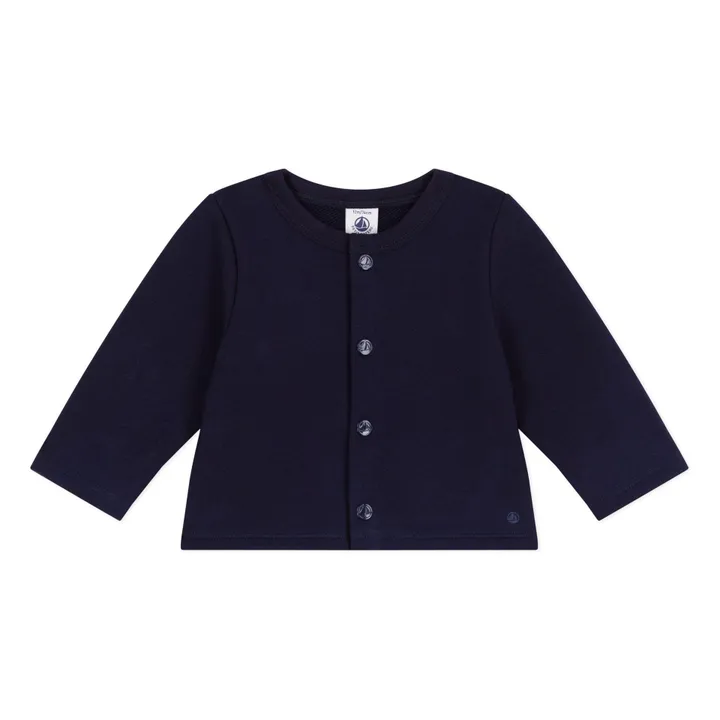Organic cotton cardigan | Midnight blue- Product image n°0
