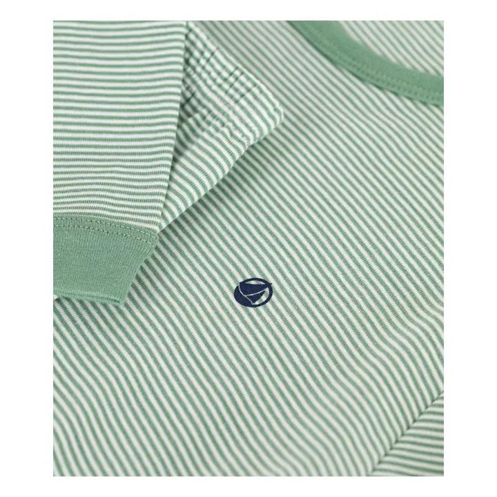 Pyjama Rayé Logo Coton Bio | Vert- Image produit n°3