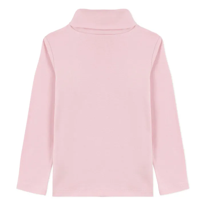 Logo-Rollkragenpullover aus Bio-Baumwolle | Rosa- Produktbild Nr. 1