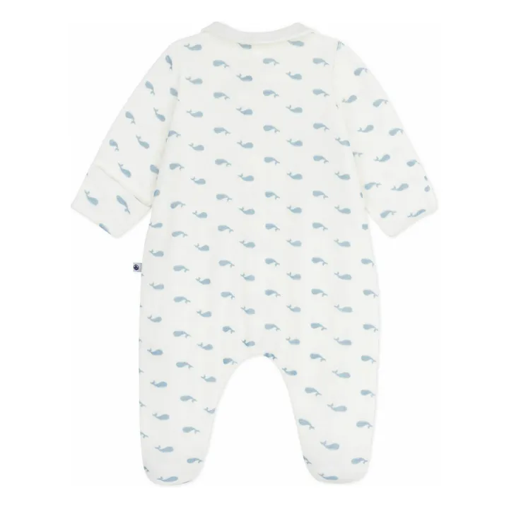 Pyjama Dors Bien Col Baleines Coton Bio | Blanc- Image produit n°1