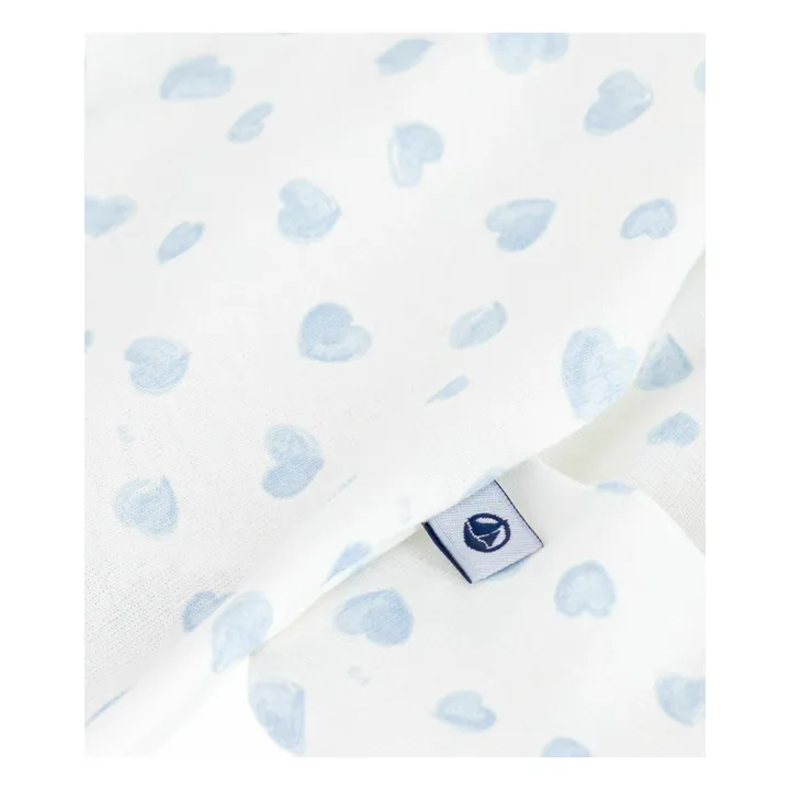 Pyjama Dors Bien Col Cœurs Coton Bio | Blanc- Image produit n°2