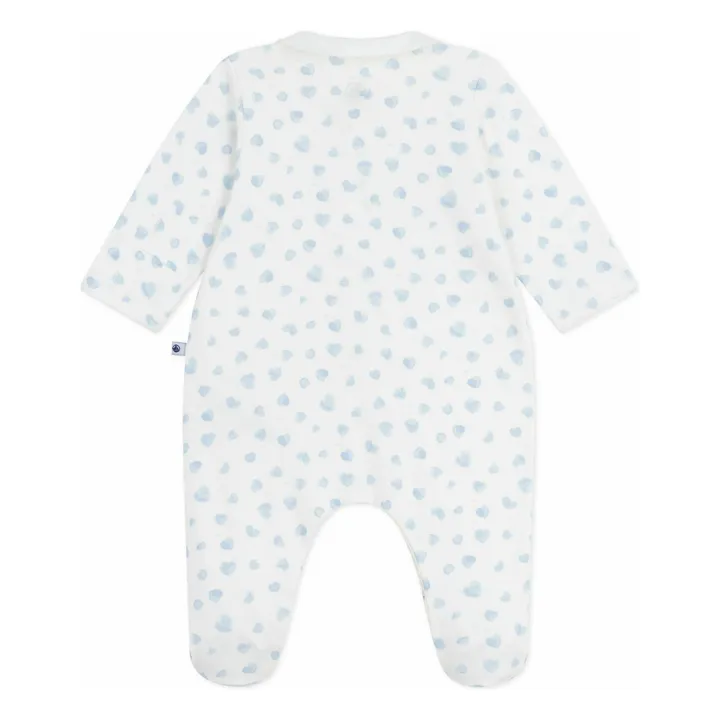 Pyjama Dors Bien Col Cœurs Coton Bio | Blanc- Image produit n°1