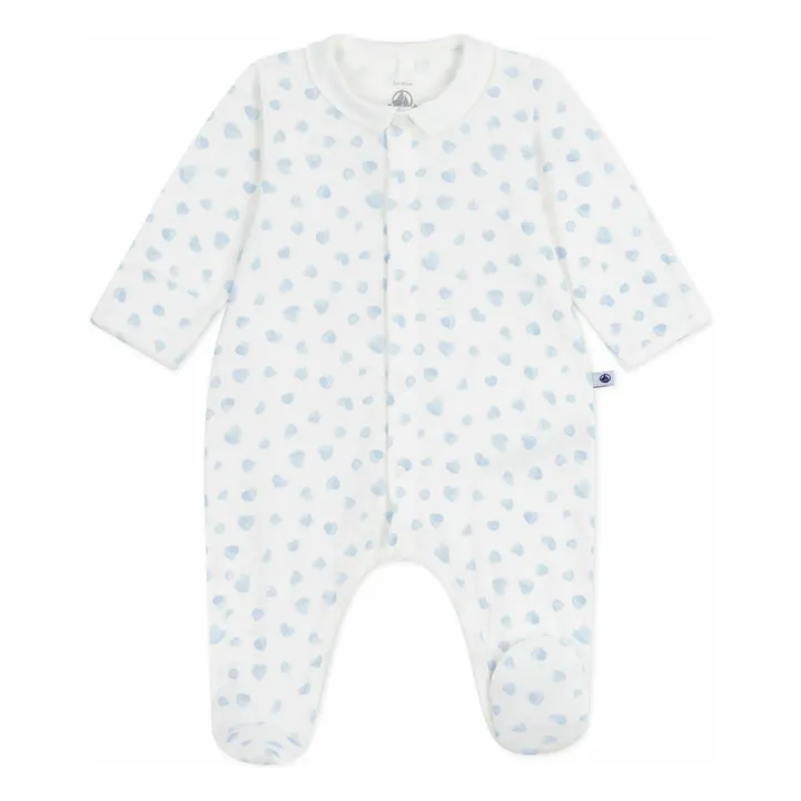 Pyjama Dors Bien Col Cœurs Coton Bio | Blanc- Image produit n°0