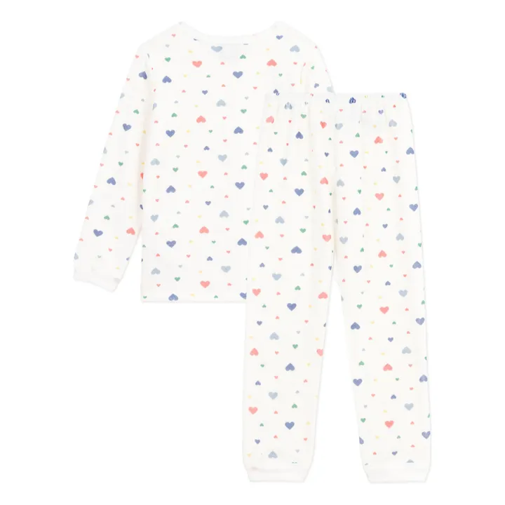 Pyjama Cœurs Coton Bio | Blanc- Image produit n°1