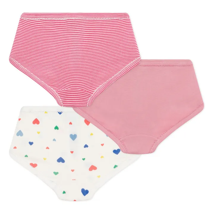 3er-Pack Höschen Herzen Bio-Baumwolle | Rosa- Produktbild Nr. 1
