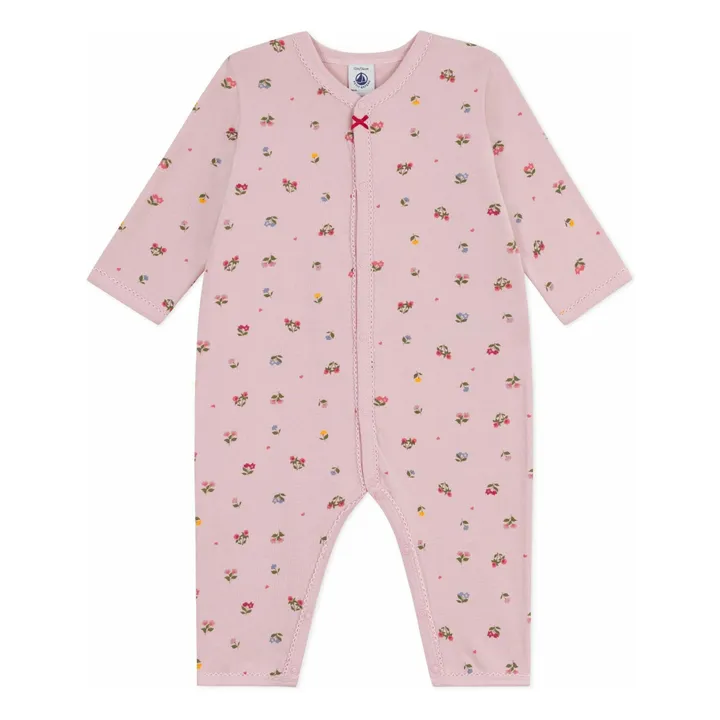 Pyjama Dors Bien Fleuri Coton Bio | Rose pâle- Image produit n°0