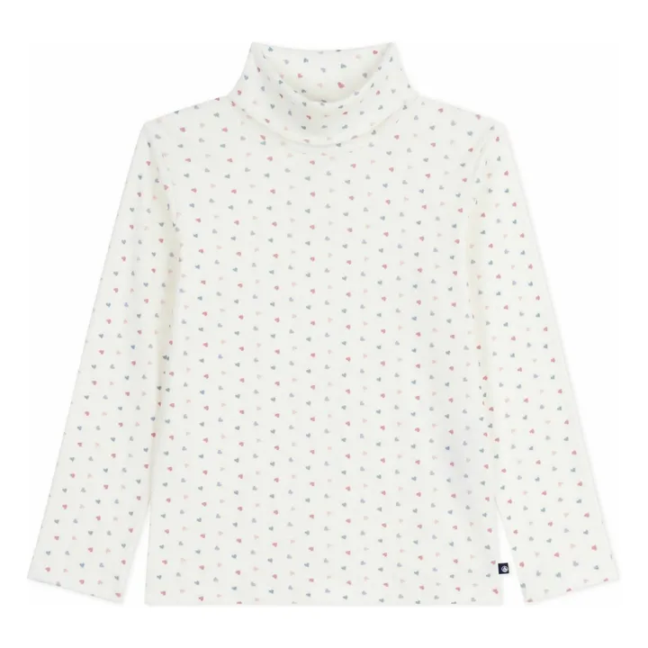 Sous-Pull Cœurs Coton Bio | Ecru- Image produit n°0