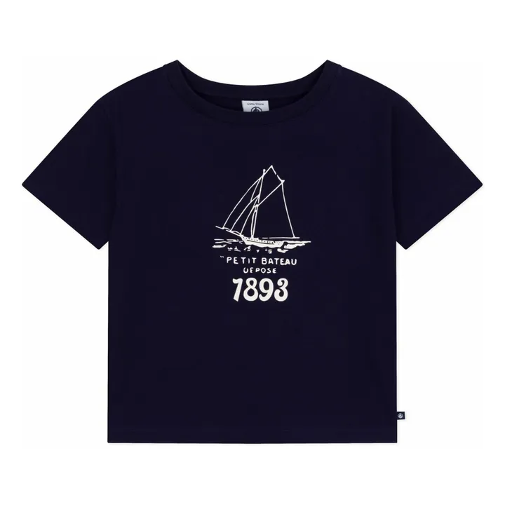 T-shirt Bateau 1893 Jersey Coton Bio | Bleu marine- Image produit n°0