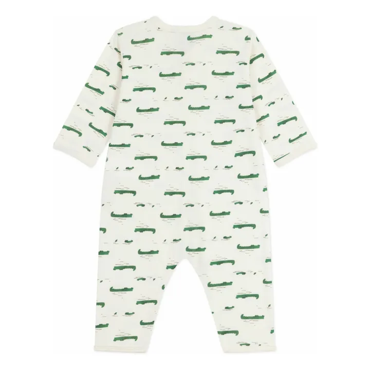 Pyjama Dors Bien Crocodiles Coton Bio | Ecru- Image produit n°1