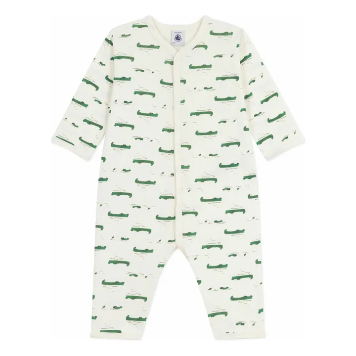 Pyjama Dors Bien Crocodiles Coton Bio | Ecru- Image produit n°0