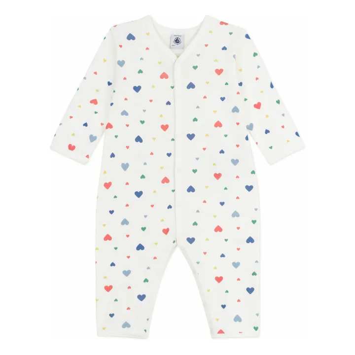 Pyjama Dors Bien Cœurs Coton Bio | Blanc- Image produit n°0