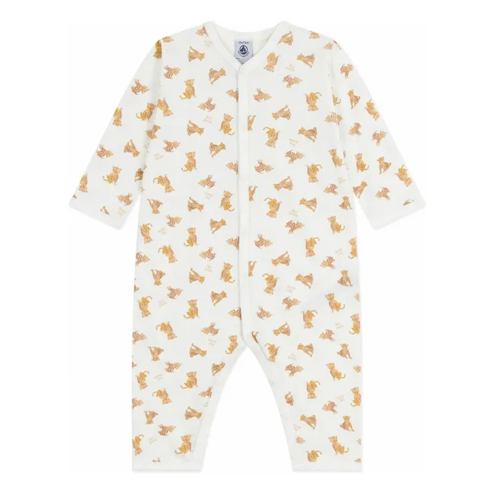 Pyjama Dors Bien Guépards Coton Bio | Ecru- Image produit n°0