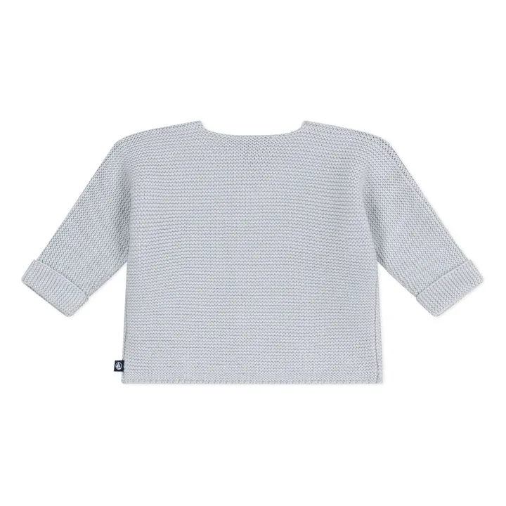 Cardigan Maille Fine Coton Bio | Gris clair- Image produit n°2