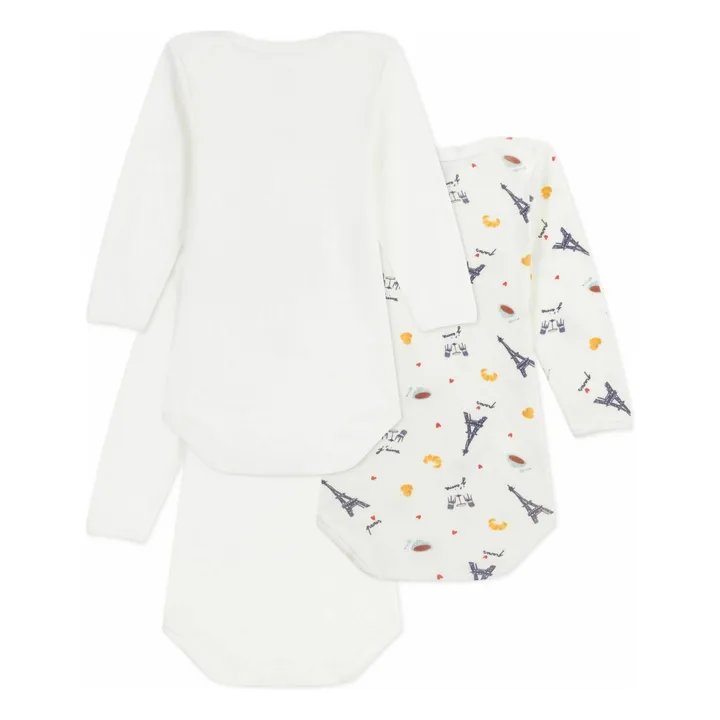 Lot 3 Bodies Paris Coton Bio | Blanc- Image produit n°1