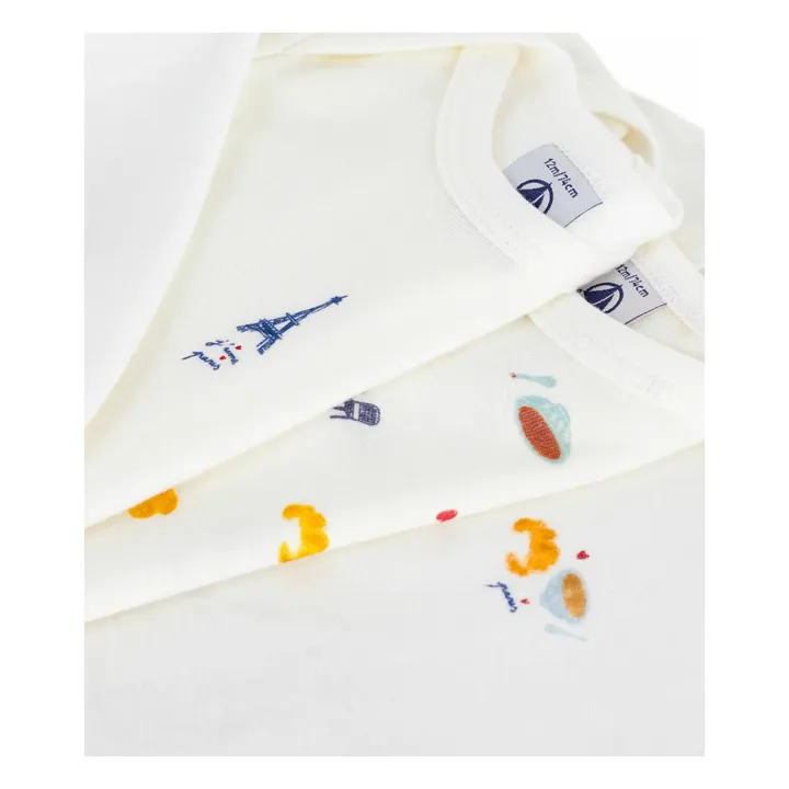 Lot 3 Bodies Paris Coton Bio | Blanc- Image produit n°2