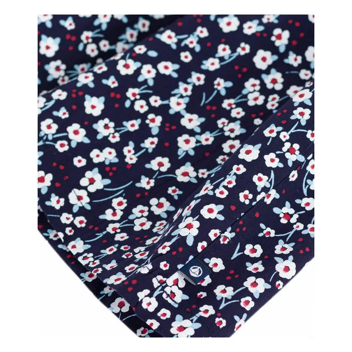 Robe Fleurie Coton Bio | Bleu marine- Image produit n°2