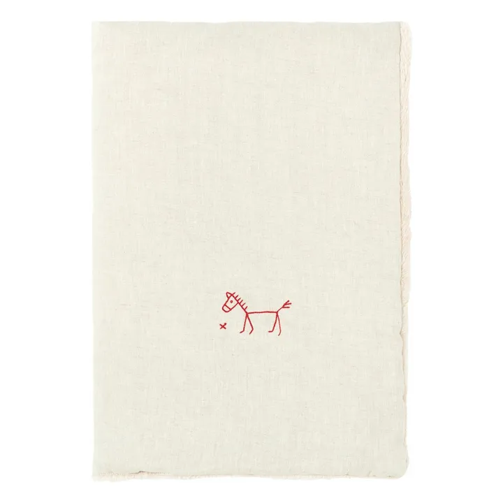 Couverture doublée - Lin Français | Grège- Image produit n°0