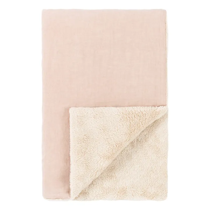 Lined blanket - French linen | Pale Pink- Product image n°1