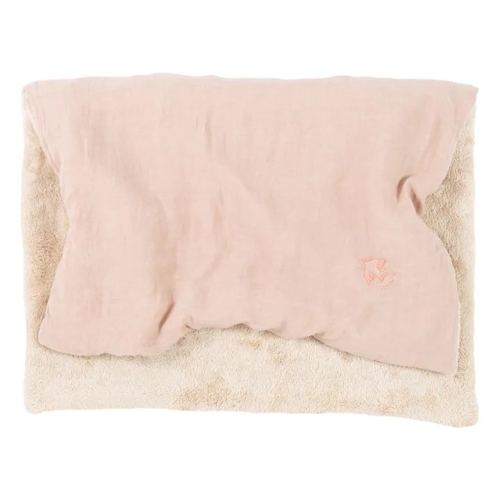 Lined blanket - French linen | Pale Pink- Product image n°2